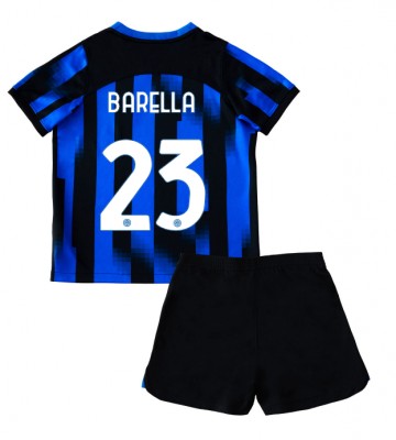 Inter Milan Nicolo Barella #23 Hemmakläder Barn 2023-24 Kortärmad (+ Korta byxor)